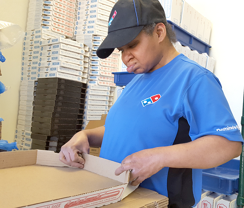 Karen Petty changes her world 'creating' pizza boxes